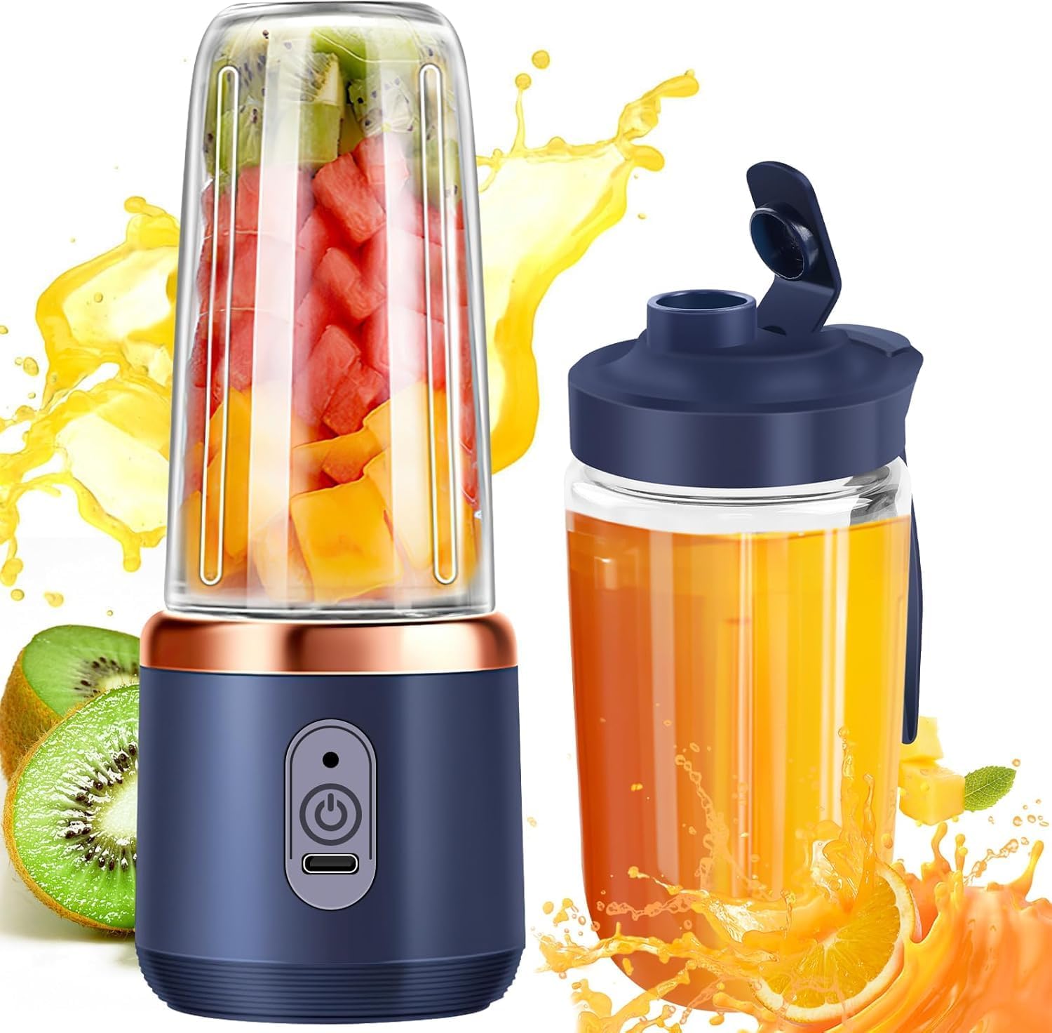 Portable Blender for Smoothies & Juices | Auto-stop After 40s | Powerful 40 Watts Motor Crushes Ice too (Multi Colour)