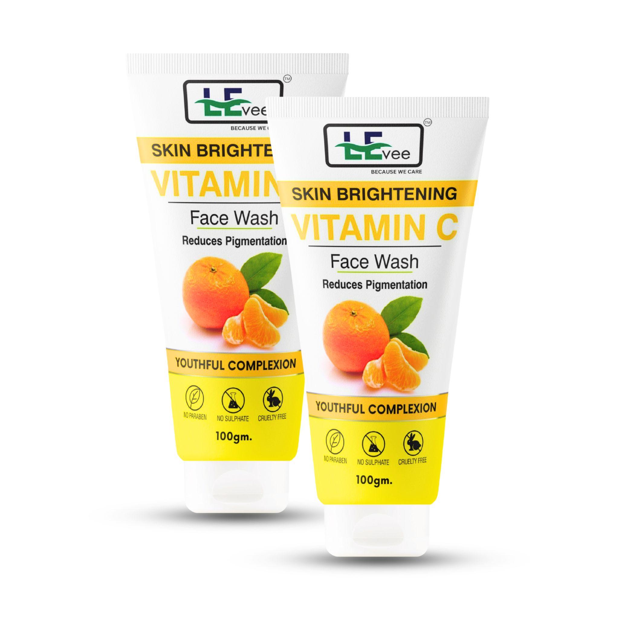 LEvee Vitamin C Face Wash | Skin Brightening Pigmentation Removal Cleanser with Orange Enzymes | For Glowing Skin & Dark Spot Correction | 200ml  Combo