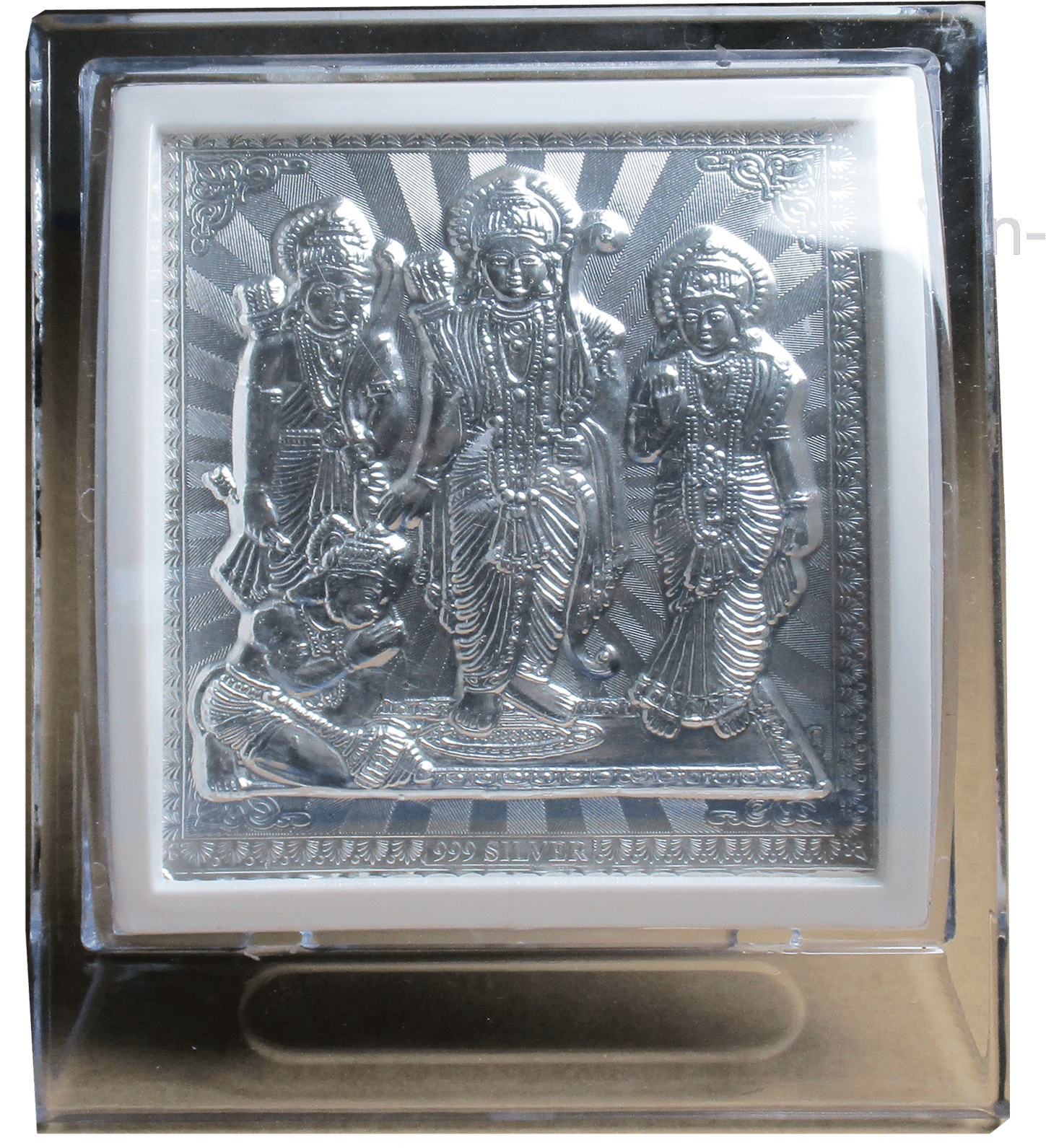 Silver Foil Ram Darbar Art on Stand
