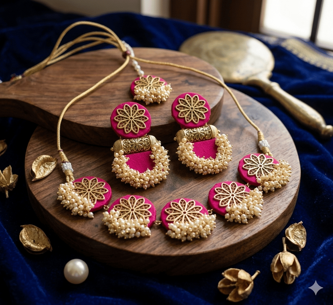 Gulabi Pearl Silk Set