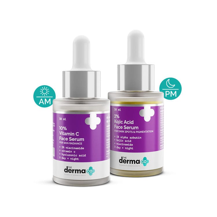 The Derma Co Pigmentation AM PM Regime Combo With Vitamin C(AM) And Kojic(PM) (30ml Each)