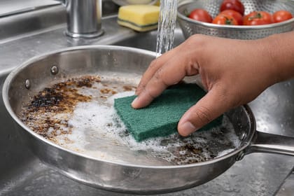 Green Scrubber Pad, Kitchen Scrub Pad, Dish Cleaning Pad, Utensil Cleaning Scrubber, Heavy Duty Scrubber 100gm 20pieces 