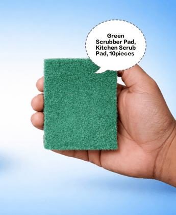 Green Scrubber Pad, Kitchen Scrub Pad, Dish Cleaning Pad, Utensil Cleaning Scrubber, Heavy Duty Scrubber 50gm 10pieces 
