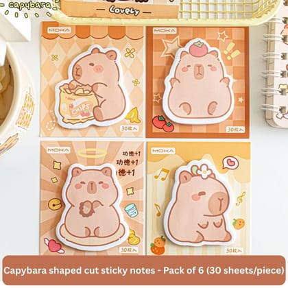 Cute Capybara Sticky Notes (30 Sheets) – Kawaii Animal Memo Pads, Die-Cut Cartoon Notepad for Journaling, Study Notes, Office & Gifts Cute Capybara Sticky Notes (30 Sheets) – Kawaii Animal Memo Pads, Die-Cut Cartoon Notepad for Journaling, Study Notes, Office & Gifts