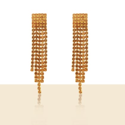 Gold Plated American Diamond Designer Stud Earrings for Women & Girls Gold Plated American Diamond Designer Stud Earrings for Women & Girls