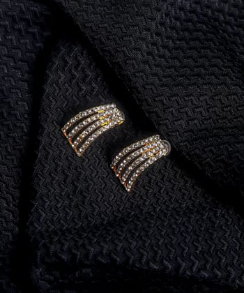 Glamora Gold Plated Crystal Geometric Party Wear Drop Earrings for Women Garnet Alloy Stud Earring