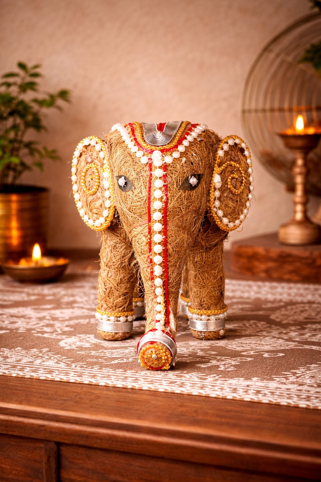 Eco Elephant Decor – Handcrafted coconut thread made