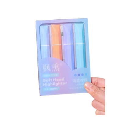 4 Pcs Aesthetic Pastel Highlighter Set – Macaron Color Chisel Tip Marker Pens, No Bleed Fast Drying, Square Grip Highlighters for Study, Journaling & Office Use