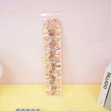Capybara Kawaii Stickers Set – 14 PET Sheets Japanese Cartoon Washi Stickers, Waterproof Aesthetic DIY Craft Stickers for Journaling, Scrapbooking & Kids Projects