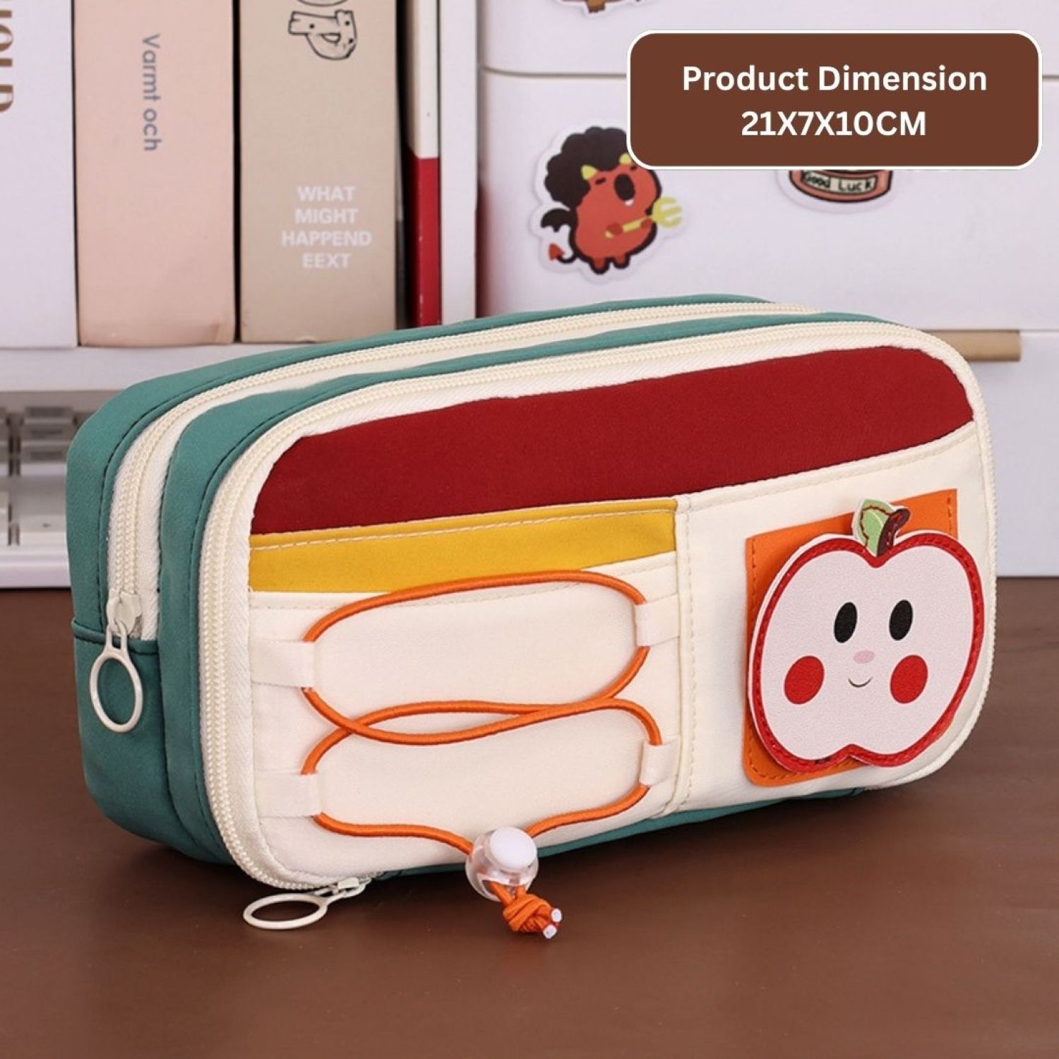 Premium Cute Pencil Case with Zipper – Large Capacity Cartoon Pencil Pouch, Multi-Compartment Stationery Organizer Bag for School, College & Office