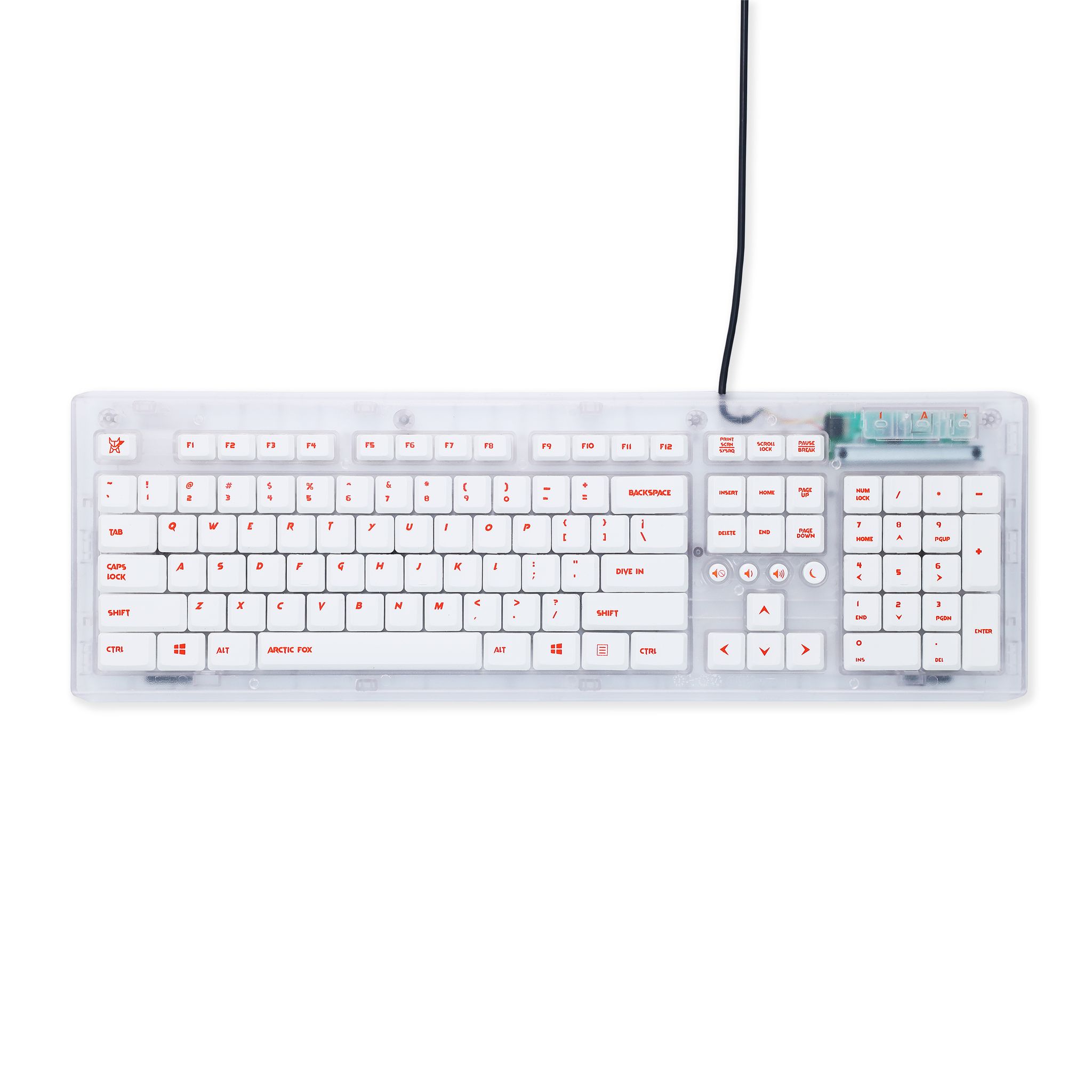 New Arctic Fox Crystal Wired Keyboard