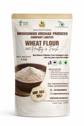 Mridashwari Krishak Producer Wheat Flour 3kg
