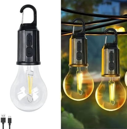  Camping Lights Waterproof LED Bulb Tent Lights  LED Camping Lantern, Up to 350 Hours Rechargeable Camping Light, 4 Modes Outdoor Flashlight Lantern with Red Light, Water Resistant Portable Tent Light for Emergency,Hiking,Hurricane