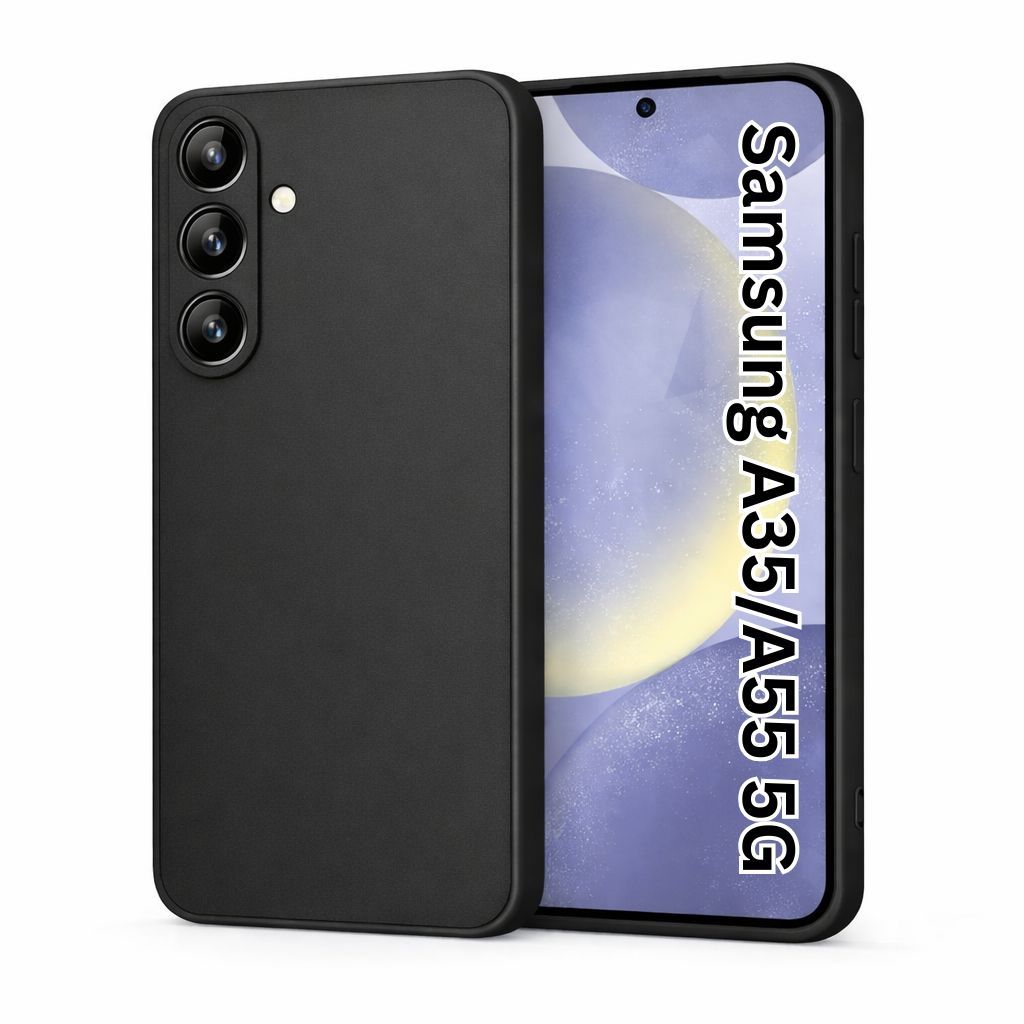 V3Deals Silicone Case Compatible with Samsung Galaxy A55 5G, Samsung A35 | Camera Bump Protection & Inner Velvet Fabric Lining | Ultra Slim Matte Soft Rubberised Case Cover