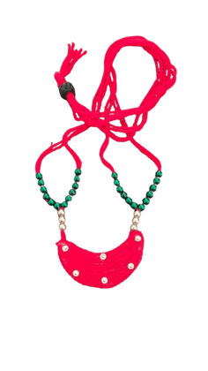 Assamese Handmade Woolen Thread Necklace and Earrings Jewelry Set