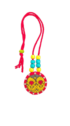 Assamese Handmade Silk Necklace and Earrings Jewelry Set 