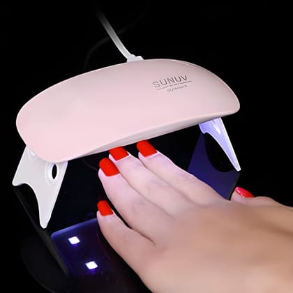 Mini UV LED Nail Lamp 6W – Portable USB Nail Dryer, Mouse Shape Gel Polish Curing Light for All Gel Nail Paints, Pocket Size Quick Dry Nail Lamp with USB Cable (Pink)