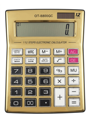 Luxury Gold Edition Desktop Calculator - 12 Digit Display with 112-Step Check & Correct Function Luxury Gold Edition Desktop Calculator - 12 Digit Display with 112-Step Check & Correct Function