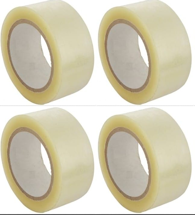 Apex Self Adhesive Transparent Cello Tape - 65 Meters in Length - 72mm / 3" Width - 4 Rolls Per Pack - BOPP Industrial Packaging Tape for E-Commerce Box Packing, Office and Home use