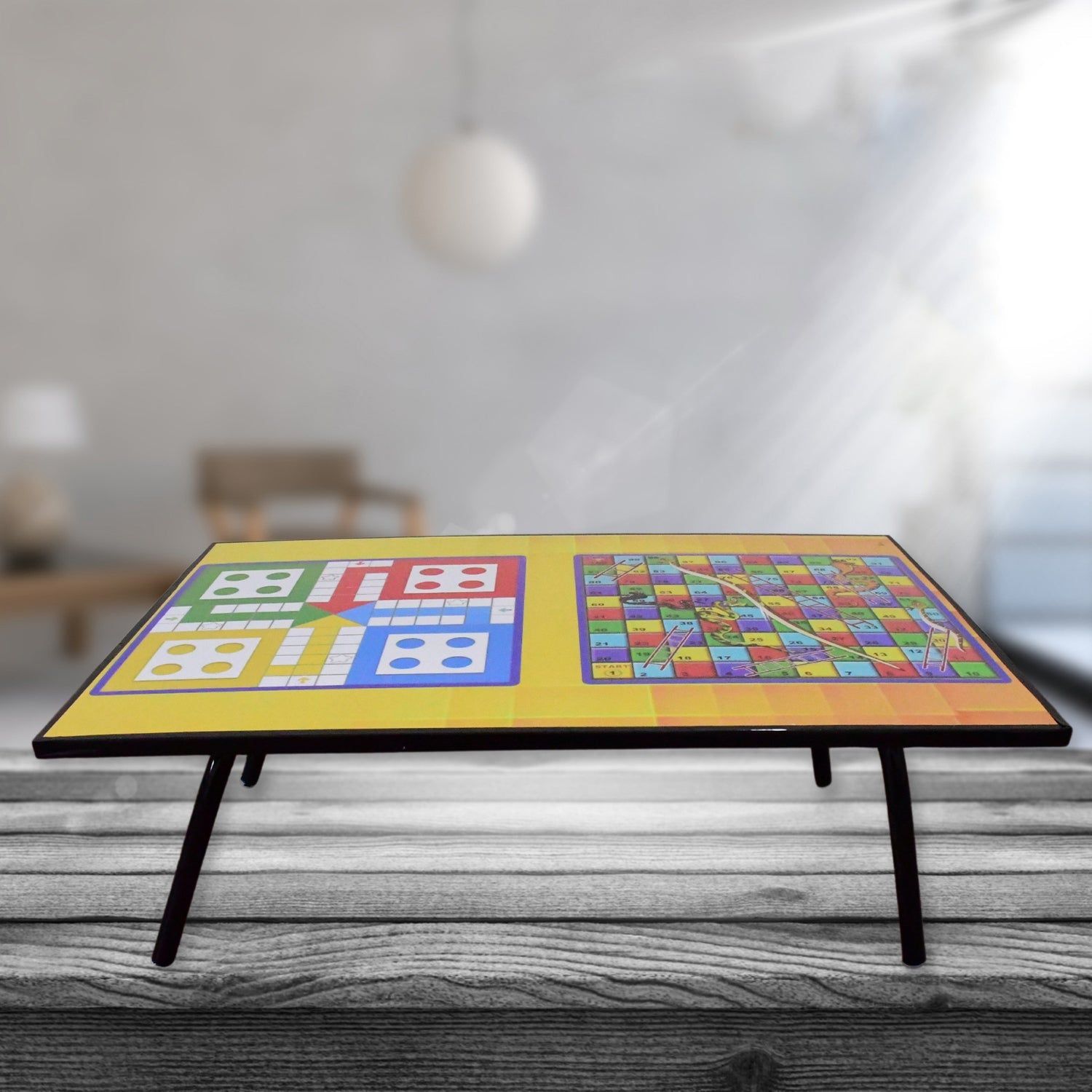 Foldable Multipurpose Mix Design Games Table Board || Bed Study Table (48 × 28 Cm / 1 Pc)