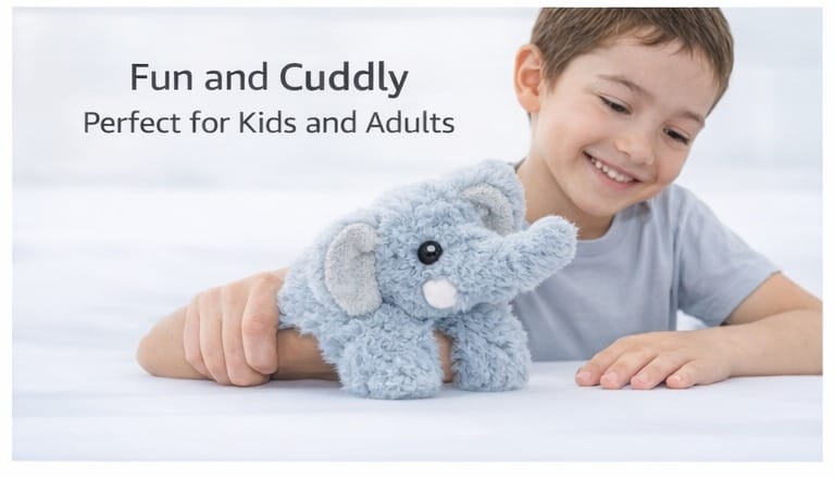 Soft Grey Elephant Hand Puppet