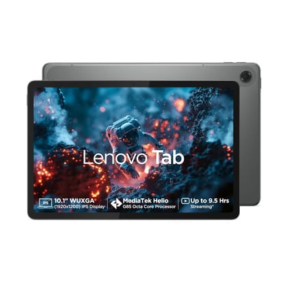 Lenovo Tab|ZAEJ0041IN| 10.1" Display| 4G (LTE) + Wi-Fi (Calling)| 4 GB RAM + 64 GB ROM (Expandable up to 1 TB)| Metal Body| Dual Speakers with Dolby Atmos| Android 14| Color: Luna Grey