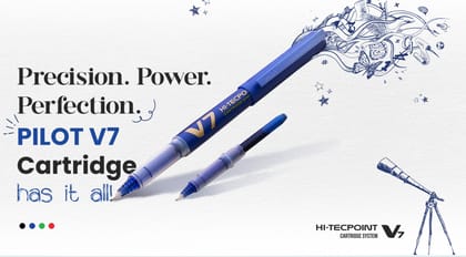 Pilot Hi-Tecpoint V7 Blue Cartridge System Pen ( Pack of 6 Pieces)