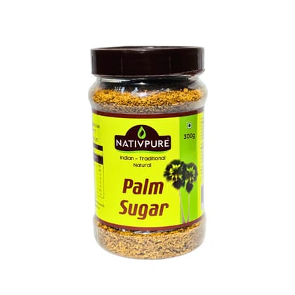 NATIVPURE Palm Sugar | Natural Sweetener | Made from Palm Sap Granulated Texture for Cooking Baking and Beverage Preparation Traditional Ingredient with Rich Taste - 300g