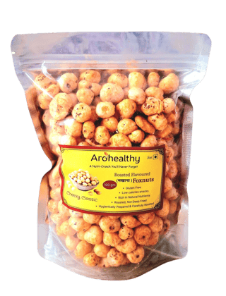 AroHerbal�s Roasted Makhana Pops 100g, Cheezy Classic Flavor, Healthy Foxnut Snacks, Crunchy Roasted Lotus Seeds, Low Calorie, Gluten Free, Ready to Eat Snack for Kids & Adults
