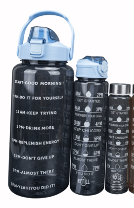 HydraPacer 3-Piece Motivational Water Bottle Set with Time Markers HydraPacer 3-Piece Motivational Water Bottle Set with Time Markers