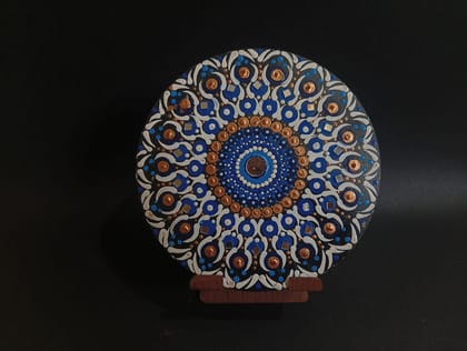 Hand-Painted Mandala Dot Art Wall Decor with Mirror Accents Hand-Painted Mandala Dot Art Wall Decor with Mirror Accents