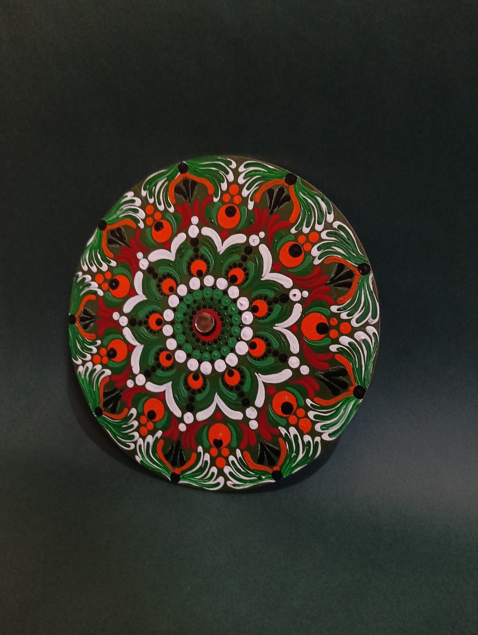 Hand-Painted Decorative Mandala Wooden Wall Art Plate