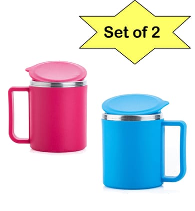 02 Pink + Blue Happy Mug