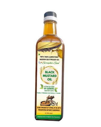 Seraphic Sun 100% Pure & Unrefined Wooden Cold Pressed Black Mustard Oil