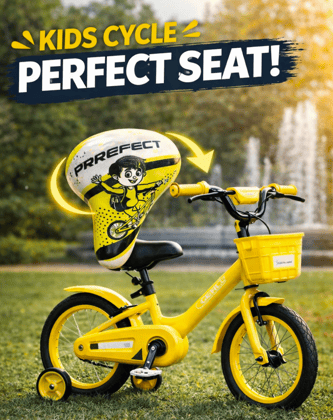 Kids Cycle Seat, Children Bicycle Saddle, Soft Cushion Seat, Cartoon Cycle Seat, Comfortable Kids Bike Seat 540gm 2pieces 