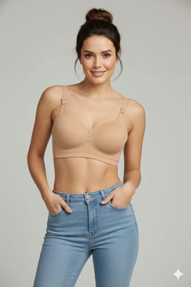 Luv Mystery Women Cotton Padded Full Coverage Minimizer Bra | Non-Wired Seamless T-Shirt Bra | Soft Comfortable Everyday Wear Bra (Nude) Luv Mystery Women Cotton Padded Full Coverage Minimizer Bra | Non-Wired Seamless T-Shirt Bra | Soft Comfortable Everyday Wear Bra (Nude)