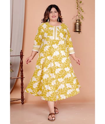 Avnii Women Cotton Printed Gown ( Yellow )