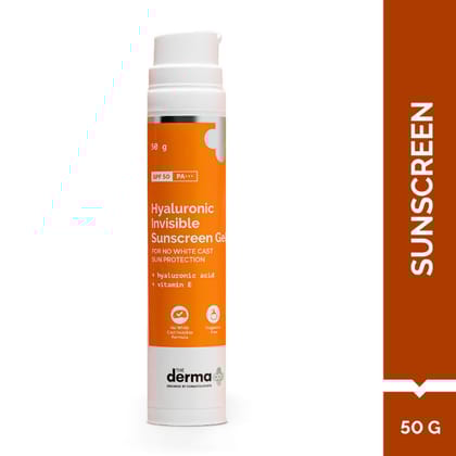 The Derma Co Hyaluronic Invisible Sunscreen With Hyaluronic Acid For No White Cast Sun Protection (50gm)