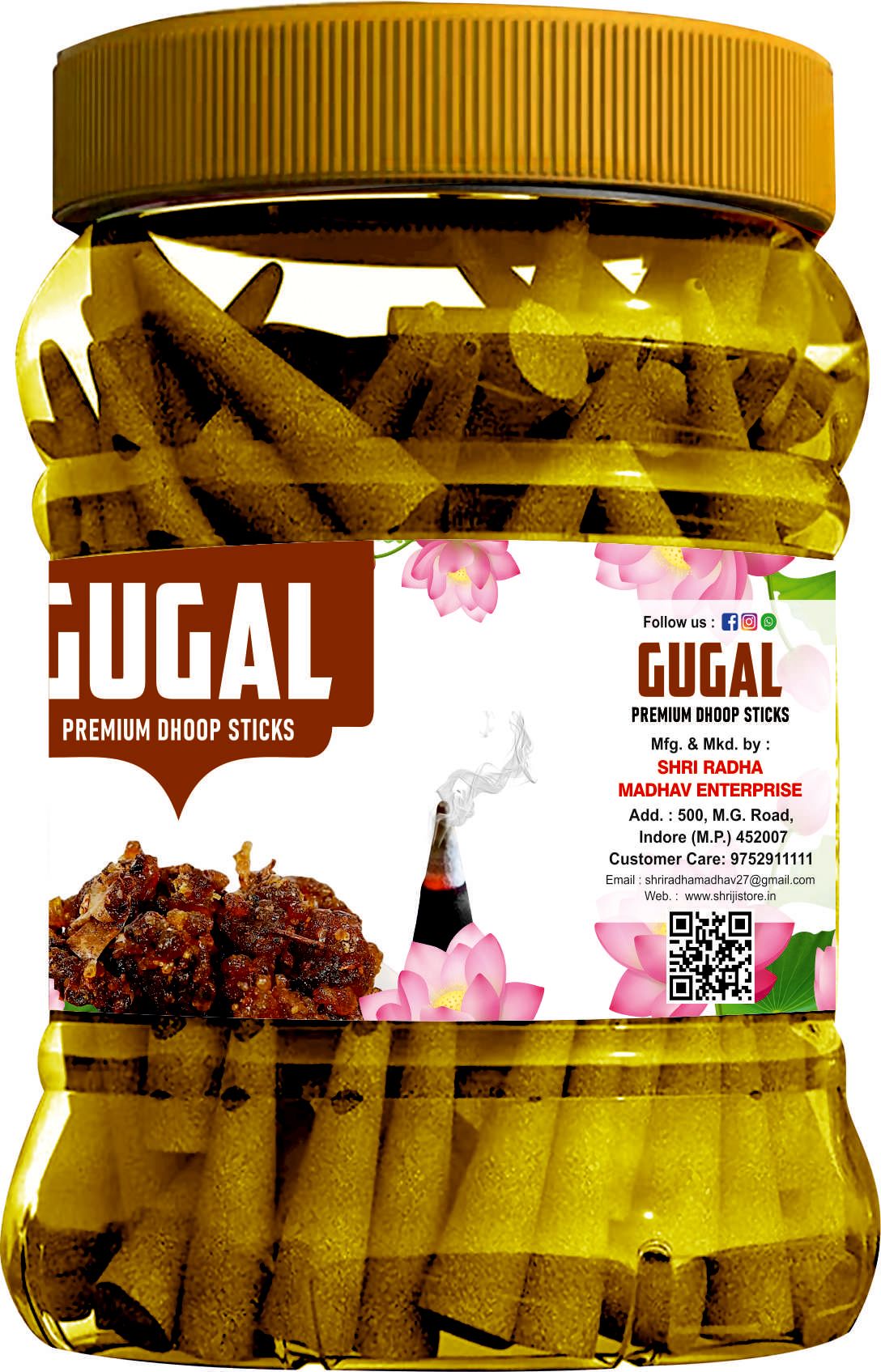 Shri Shriji - Flam the Aromatic Peace - Gugal Premium Dhoop Sticks 100g