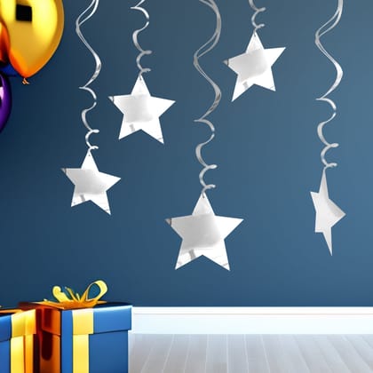 Silver Star Swirl Decoration - 15CT