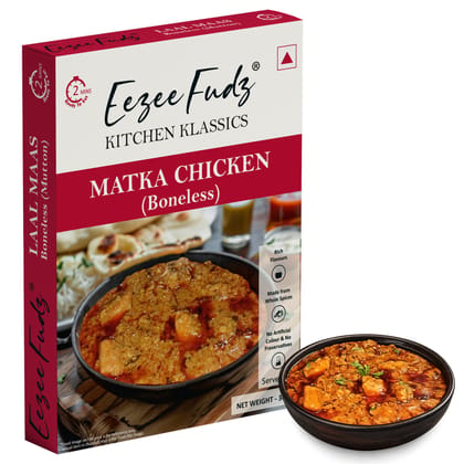 Eezee Fudz Kitchen Klassics Matka Chicken (Boneless) | Ready to Eat Indian Chicken & Mutton Curry | 300g | 2 Minute Heat & Eat