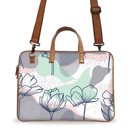 Abstract Art Floral Deluxe Laptop Bag Abstract Art Floral Deluxe Laptop Bag