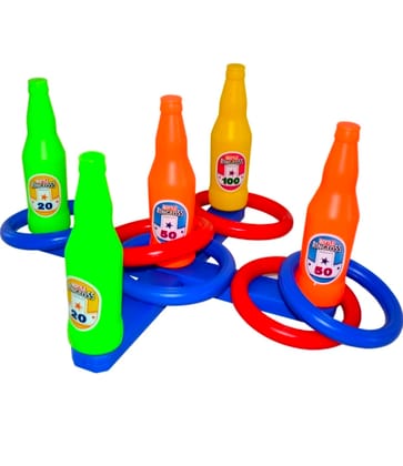 VTTOYS Ring Toss Bottle Shape Game ||A Fun-Frolic Game to Play with Kids and Family||5 Bottles, 6 Rings ,a 2-Piece Stand with Marked Scores.Perfect Indoor and Outdoor Game Set For Boys & Girls Hula Hoop VTTOYS Ring Toss Bottle Shape Game ||A Fun-Frolic Game to Play with Kids and Family||5 Bottles, 6 Rings ,a 2-Piece Stand with Marked Scores.Perfect Indoor and Outdoor Game Set For Boys & Girls Hula Hoop