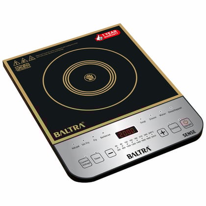 BALTRA Sense BIC-143 2000 Watts Induction Cooktop | Overheat Protection | Electric Stove 8 Multiple Cooking Functions | Automatic Pan Detection | Easy to Clean | Portable | Energy Saver | 1Y Warranty