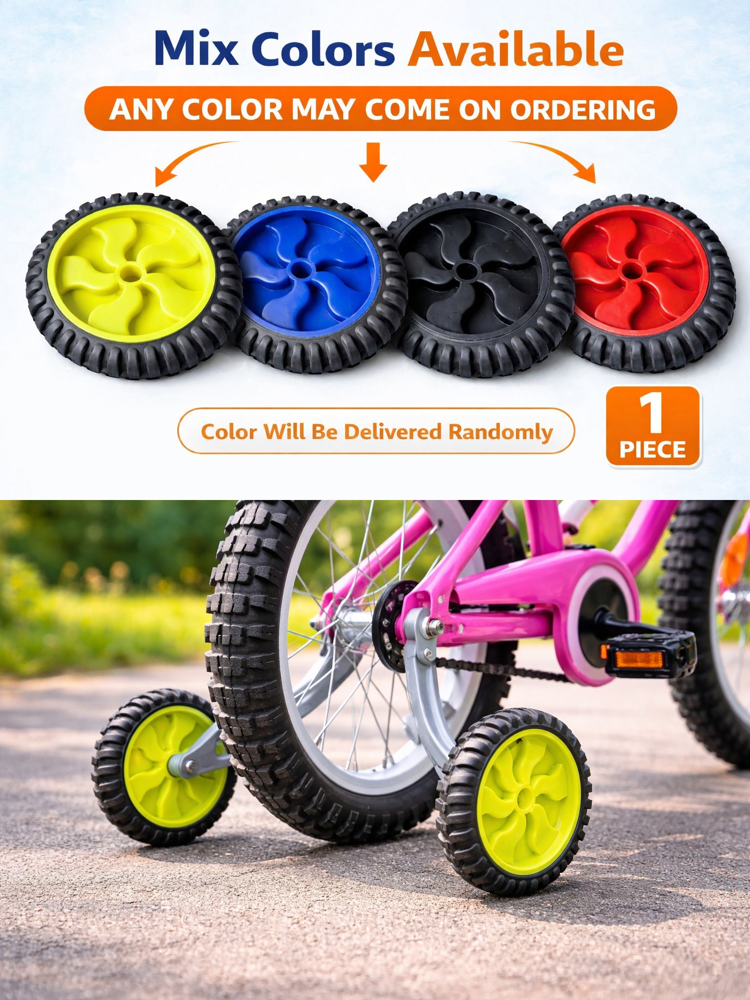 Kids Cycle Support Wheel, Bicycle Training Wheel, Cycle Side Wheel, Kids Balance Wheel, Support Tyre for Kids Cycle 120gm