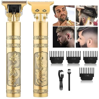 Beard Trimmer For Men,Professional Hair Clipper,Adjustable Blade Clipper and Shaver,Close Cut Precise Hair Machine,Body Trimmer(Metal Body),Gold