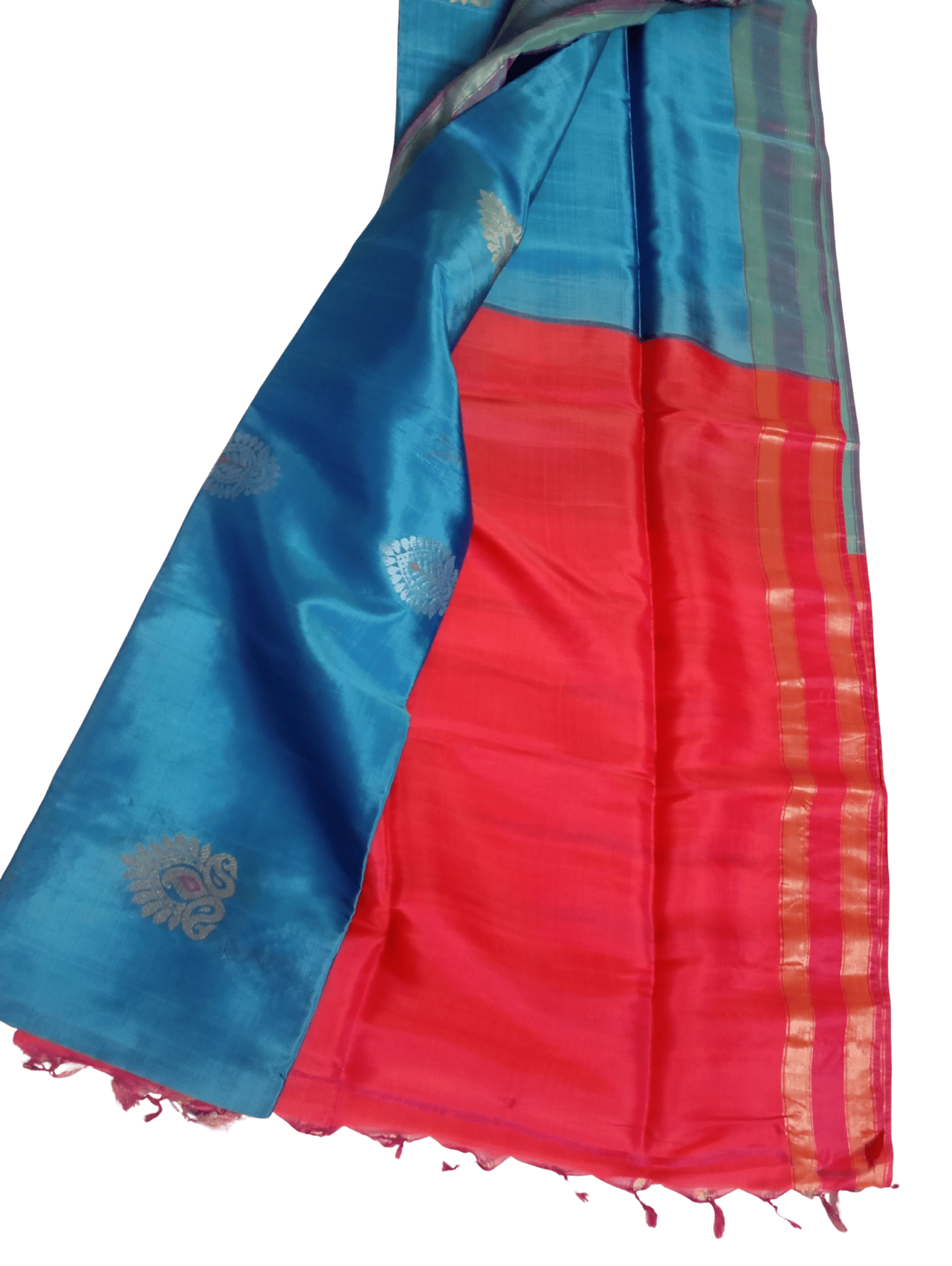 PKS-01 Light Blue-Pink Soft Silk Saree
