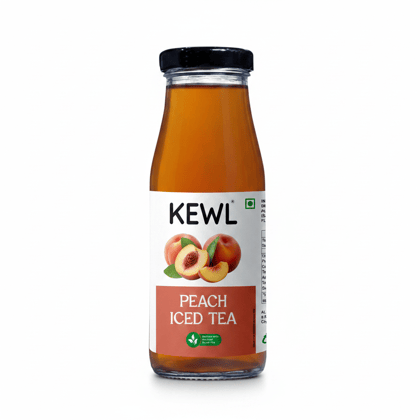 KEWL Iced Tea Peach - Ready to Drink, Non Carbonated Ready To Drink | No Preservatives | No Added Colors | No Artificial Flavour | 200ml x 4 Pack