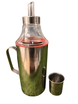 Premium Stainless Steel Oil Dispenser with Transparent Acrylic Top | Leak-Proof Spout & Measuring Cap | Ergonomic Handle for Kitchen & Dining (1000ml) Premium Stainless Steel Oil Dispenser with Transparent Acrylic Top | Leak-Proof Spout & Measuring Cap | Ergonomic Handle for Kitchen & Dining (1000ml)