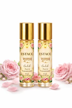 ESTACC Gulab Roll-On Attar 8ml (Pack of 2) | Rose Ittar for Festival, Pooja & Daily Wear | Long Lasting Alcohol-Free Perfume for Men & Women ESTACC Gulab Roll-On Attar 8ml (Pack of 2) | Rose Ittar for Festival, Pooja & Daily Wear | Long Lasting Alcohol-Free Perfume for Men & Women